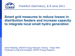 Smart grid measures to reduce losses in distribution feeders and