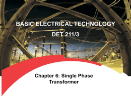 Chapter 6: Single Phase Transformer