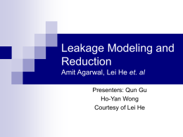 power modeling and leakage reduction