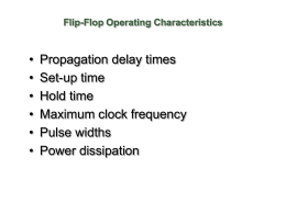 Flip-flop chara& applications