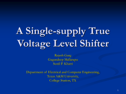 A Single-supply True Voltage Level Shifter