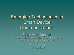 Emerging technologies in Smart Device communications