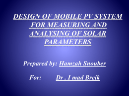 design of mobile pv system for measuring and analysing