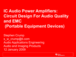 IC Audio Power Amplifier Circuits