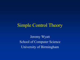 Control Theory 1 - Computer Science