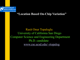 Modeling of On-chip Variation - Computer Science and Engineering