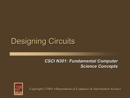 Designing Circuits - Department of Computer and Information Science
