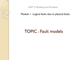 TOPIC : Fault models