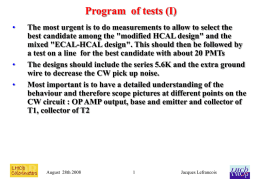 Program of tests