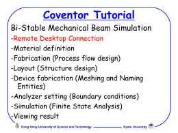 Coventor Tutorial  - Hong Kong University of Science and