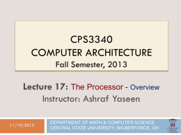 The Processor-Intro. - ODU Computer Science