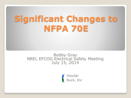 2015 nfpa 70e - EFCOG - Mine Rescue Association