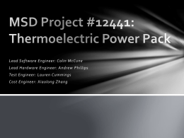 P12441: Thermoelectric Power Pack