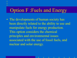 Option F : Fuels and Energy