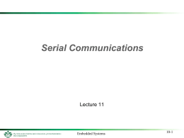 UNCC-IESLecture11 - Serial Communications