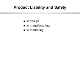 Product Liability and Safety