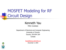 yau_MOSFETmodeling - University of Toronto