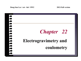 분석화학 강의노트 electrogravimetry 전해무게법 분석, 전기량법 분석
