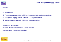 ECS power supply control software – DCS partition - Indico