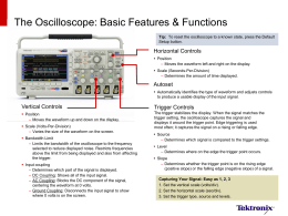 The Oscilloscope: Basic Features & Functions
