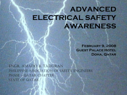 ADVANCED ELECTRICAL SAFETY AWARENESS February 9, 2008