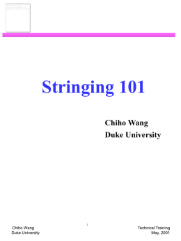 Stringing 101  - Duke Atlas