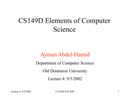 Lecture 4 - ODU Computer Science