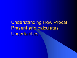 ProCal - Uncertainties Calculation
