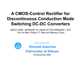 A CMOS-Control Rectifier for Discontinuous Conduction Mode
