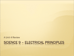 Science 9 – Electrical Principles