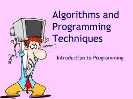 ITEC113 Algorithms and Programming Techniques