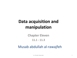 Chapter 11: Data acquisition and manipulation