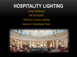Hospitality lighting