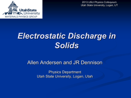 Electrostatic Discharge in Solids - DigitalCommons@USU