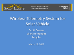 Solar Jackets: Wireless Telemetry Senior Design Group