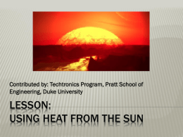 Lesson: Using Heat from the Sun