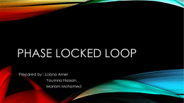 Phase locked loop - GUC - Faculty of Information Engineering
