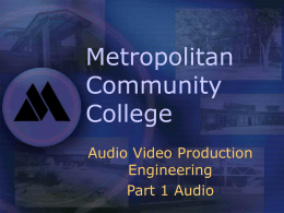 Audio Video Production Engineering
