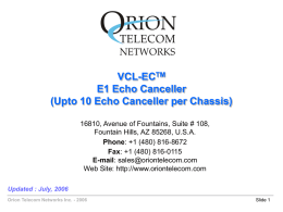 E1 Echo Canceller Presentation (PPS)