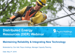 Pepco Holdings` Distributed Energy Resources