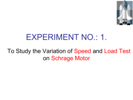 1. EXPERIMENT NO. 1 Schrage Motor