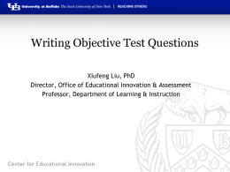 Developing Objective Assessment