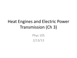 Heat Engines and Electric Power Transmission (Ch 3)