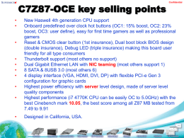 C7Z87-OCE key selling points