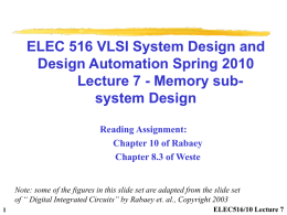 Lecture 7—Memory Sub
