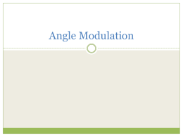 Angle modulation Frequency Modulation
