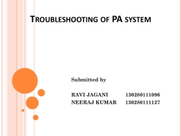 Troubleshooting of PA system