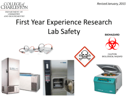FYER Lab Safety - Department of Chemistry and Biochemistry