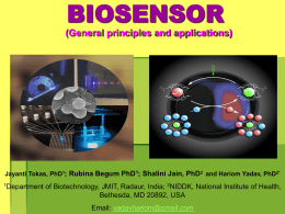 BIOSENSOR (General principles and applications)