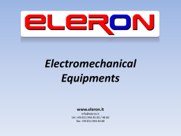 Diapositiva 1 - Eleron Power s.r.l.